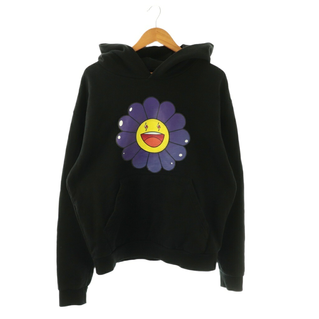 【中古】ジェイバルヴィン J Balvin 20AW KAIKAI KIKI 村上隆 フーディー パーカー フラワー USA製 M ブラック /DF ■GY01 メンズ 【ベクトル 古着】 260403