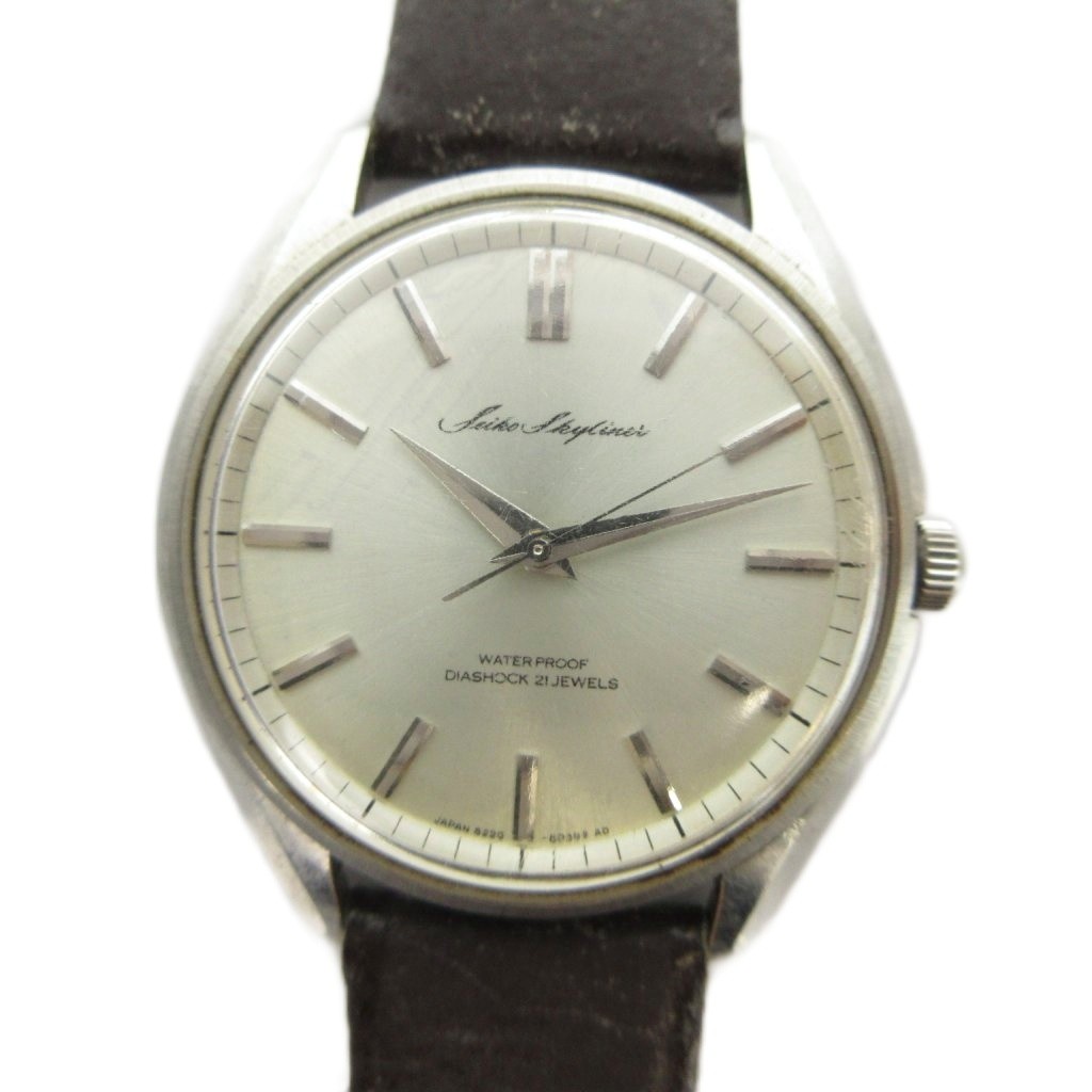 【中古】セイコー SEIKO Skayliner 天の原ラインドライヴ 6220-8010 1967年製 ウオッチ ご覧なさる 手一巻き 21石 なめし革胴締め しろがね色色 ■GY18 /MQ メンズ 【ベクター 古着】 260327