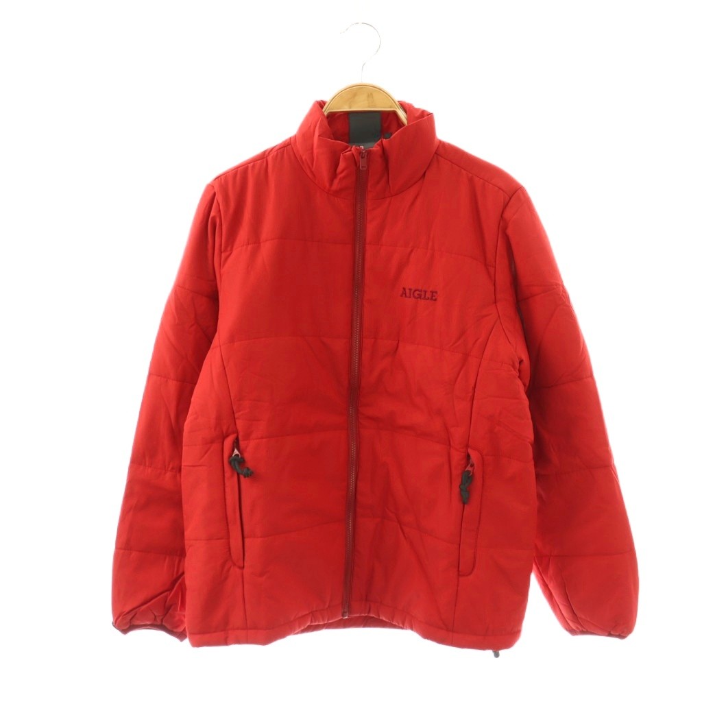 【中古】エーグル AIGLE 中綿ジャケット スタンドカラー アウター ジップアップ ロゴ 刺繍 XS 赤 レッド /BB ■GY18 メンズ 【ベクトル 古着】 260330