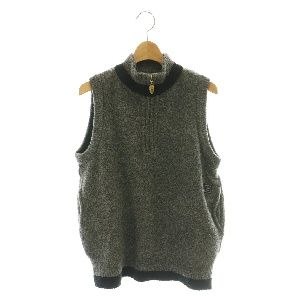 【中古】バレンシアガ BALENCIAGA ハーフジップアップベスト ウール ロゴ M グレー /SS ■OS ■OH ■GY11 メンズ 【ベクトル 古着】 260330|ブランド古着の買取販売ベクトル