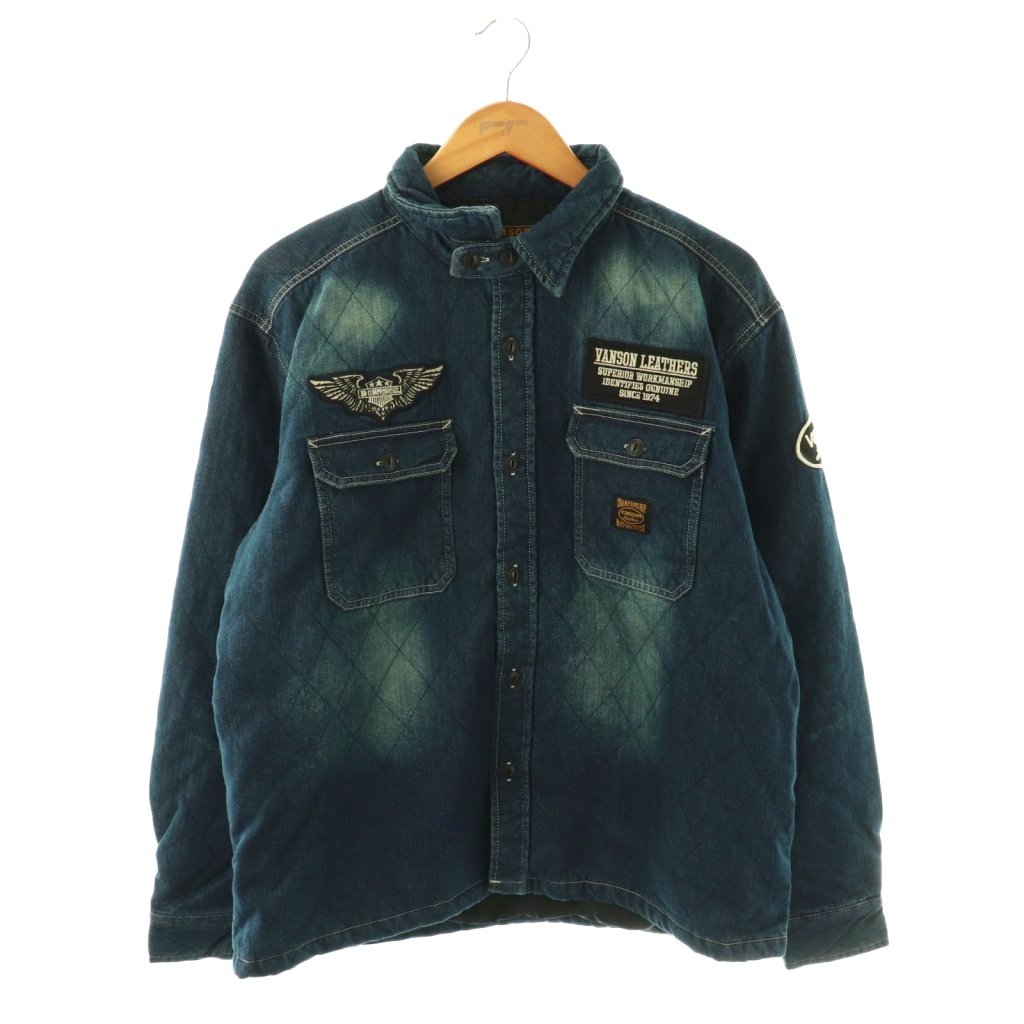 【中古】バンソン VANSON CPO ジャケット ワッペン デニム XL インディゴ NVSL-2009 /DO ■GY40 メンズ 【ベクトル 古着】 260403｜ブランド古着の買取販売ベクトル