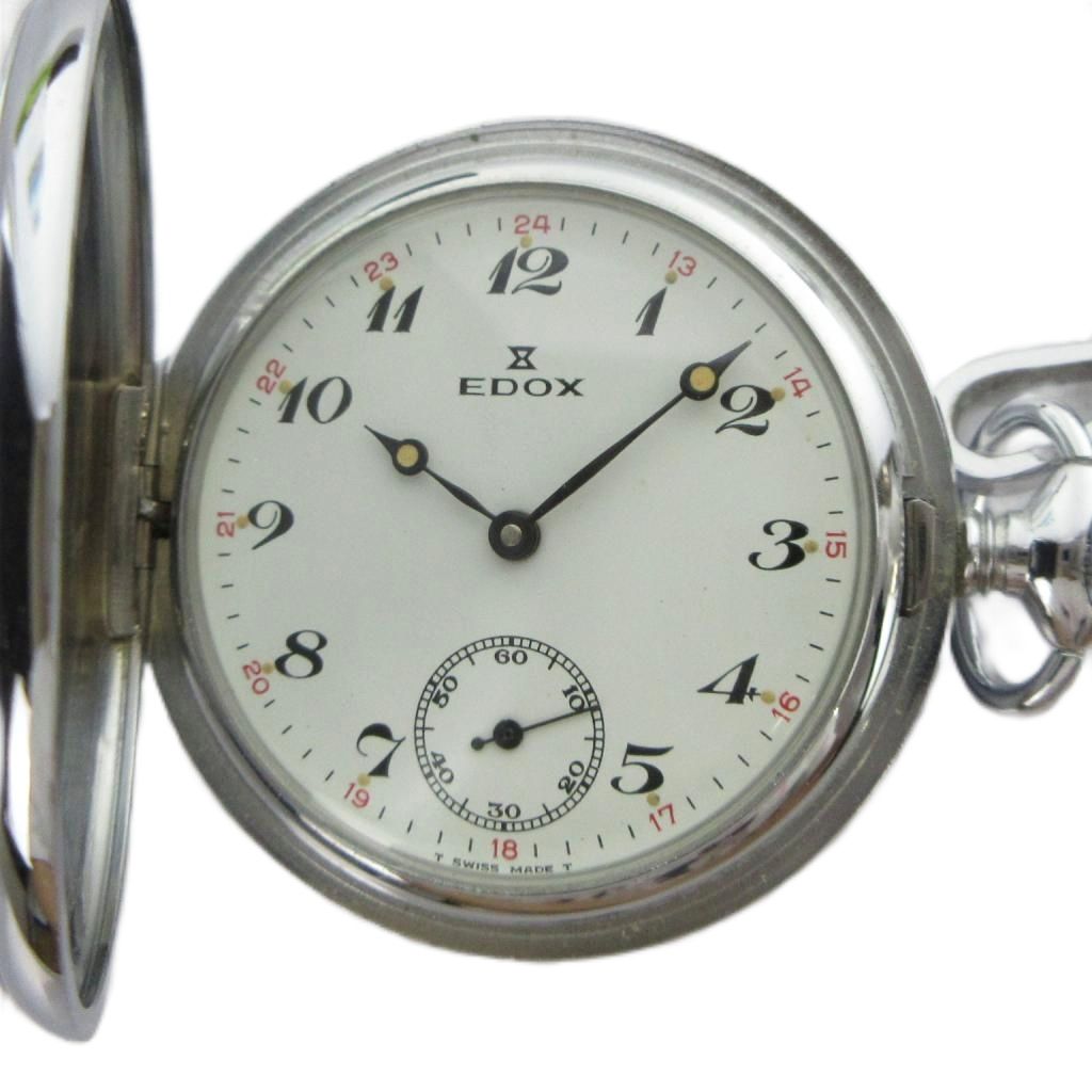 【中古】エドックス EDOX 袂時計 狩り人容れもの 手一巻き スモール秒 スモセコ 白文字記号盤 しろがね色色 ■GY18 /MQ 余分の物 【ベクター 古着】 260605