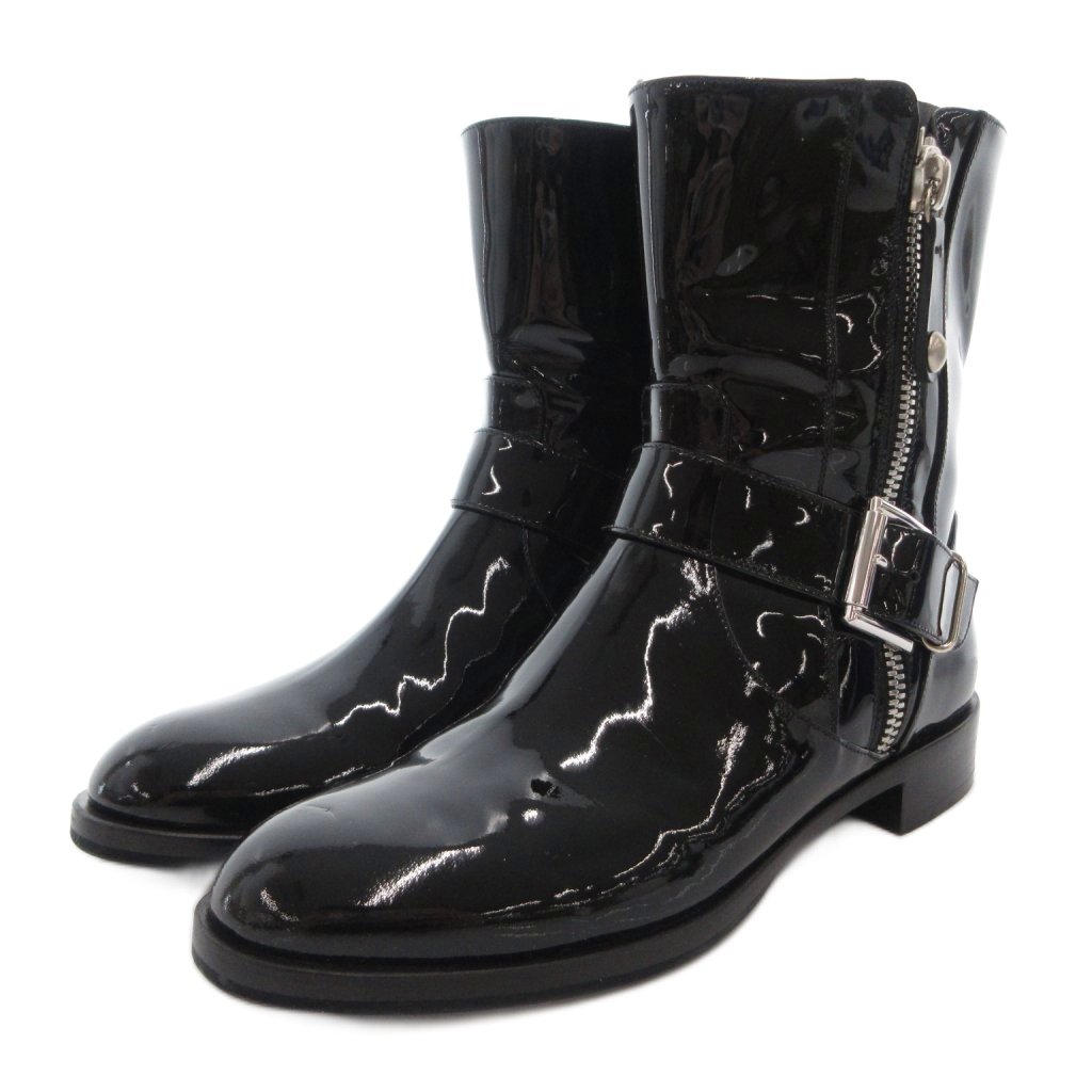 【中古】ジャンヴィトロッシ Gianvito Rossi ショートブーツ エナメル バックル サイドジップ 36 黒 ブラック /FF ■GY18 レディース 【ベクトル 古着】 260413|ブランド古着の買取販売ベクトル