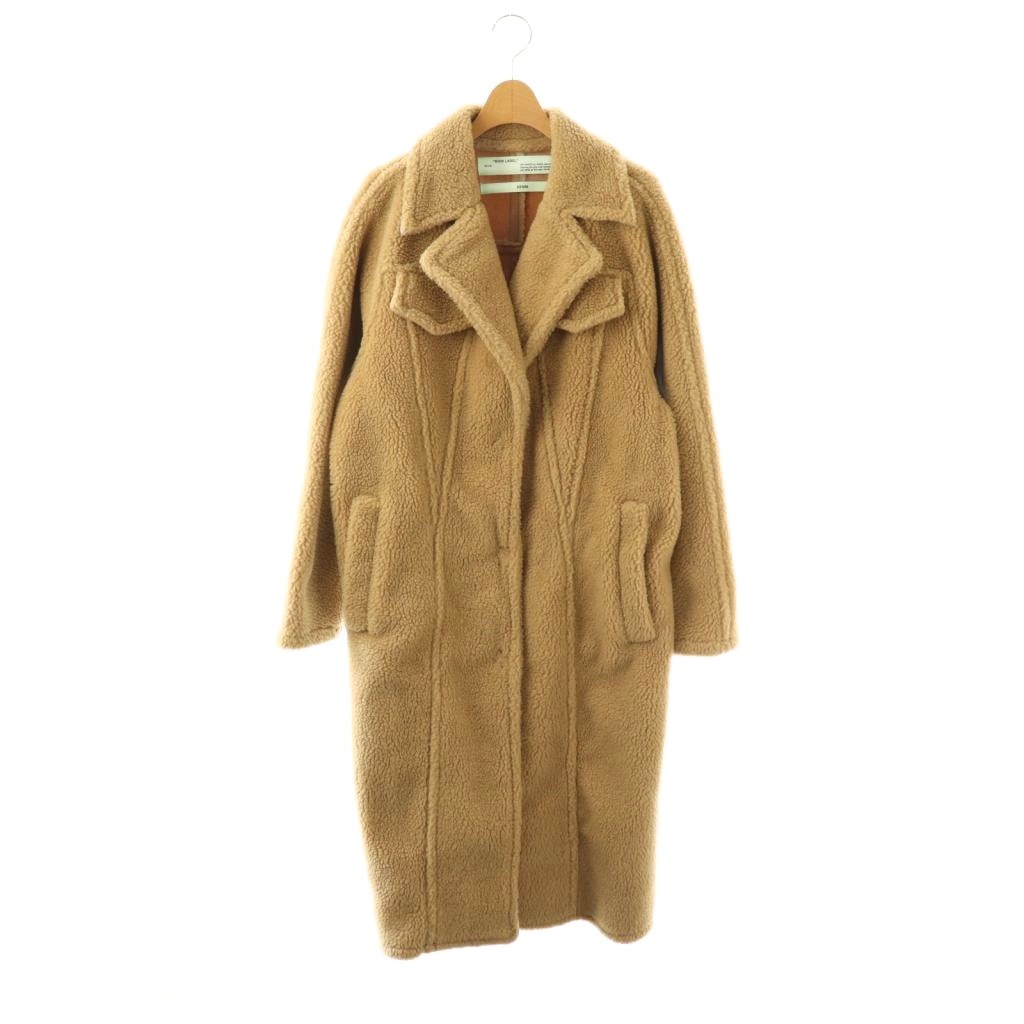 【中古】オフホワイト OFF WHITE チェスターコート ボアコート 36 ベージュ /ES ■GY18 レディース 【ベクトル 古着】 260414