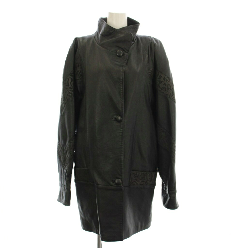 【中古】GEROME ジェローム レザーコート 黒 スタンドカラー /JP ■GY42 レディース 【ベクトル 古着】 260409