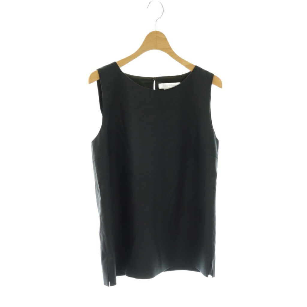 【中古】マックスマーラ MAX MARA 白タグ ブラウス ノースリーブ ウール シルク混 I42 ブラック 黒 /ES ■GY19 レディース 【ベクトル 古着】 260416