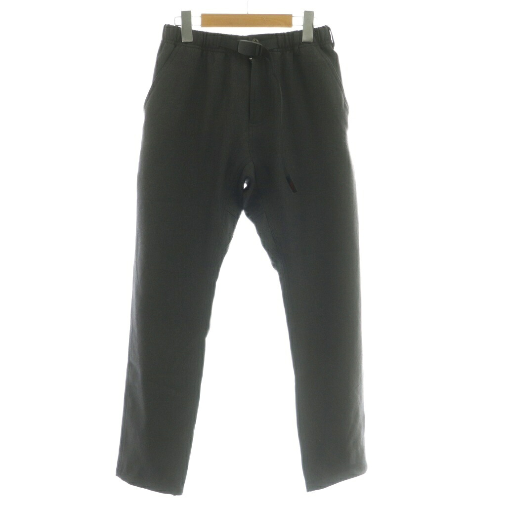 【中古】グラミチ GRAMICCI WOOL LIKE SLACKS PANT ウールライクスラックスパンツ クライミング ジップフライ ワンカラー ベルト ロゴ S グレー GMP4-FJP15 /BB ■GY19 メンズ 【ベクトル 古着】 260412
