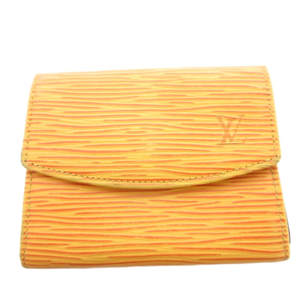 【中古】ルイヴィトン LOUIS VUITTON エピ 御釣り入れ コインケース ウォレット LVロゴタイプ なめし革 黄 黄色 M63309 /FF  ■GY18 レディース 【ベクター 古着】 260508