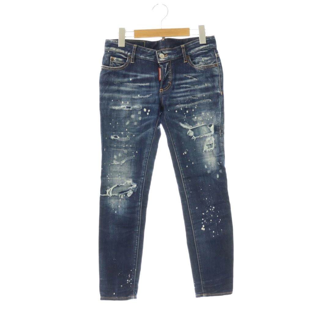 【中古】ディースクエアード DSQUARED2 デニム ジーンズ パンツ ダメージ加工 ボタンフライ 36 青 /HK ■GY18 レディース 【ベクトル 古着】 260414｜ブランド古着の買取販売ベクトル