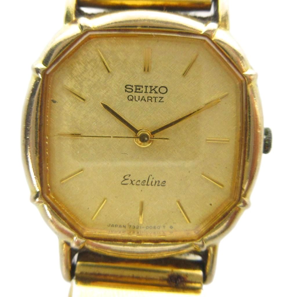 【中古】セイコー SEIKO ジャンク品 Exceline エクセリーヌ 7321-5030 10K SS ウォッチ 御覧なさる 石英 ゴールド色合い 金色 ■GY18 /MQ レディース 【ベクター 古着】 260421