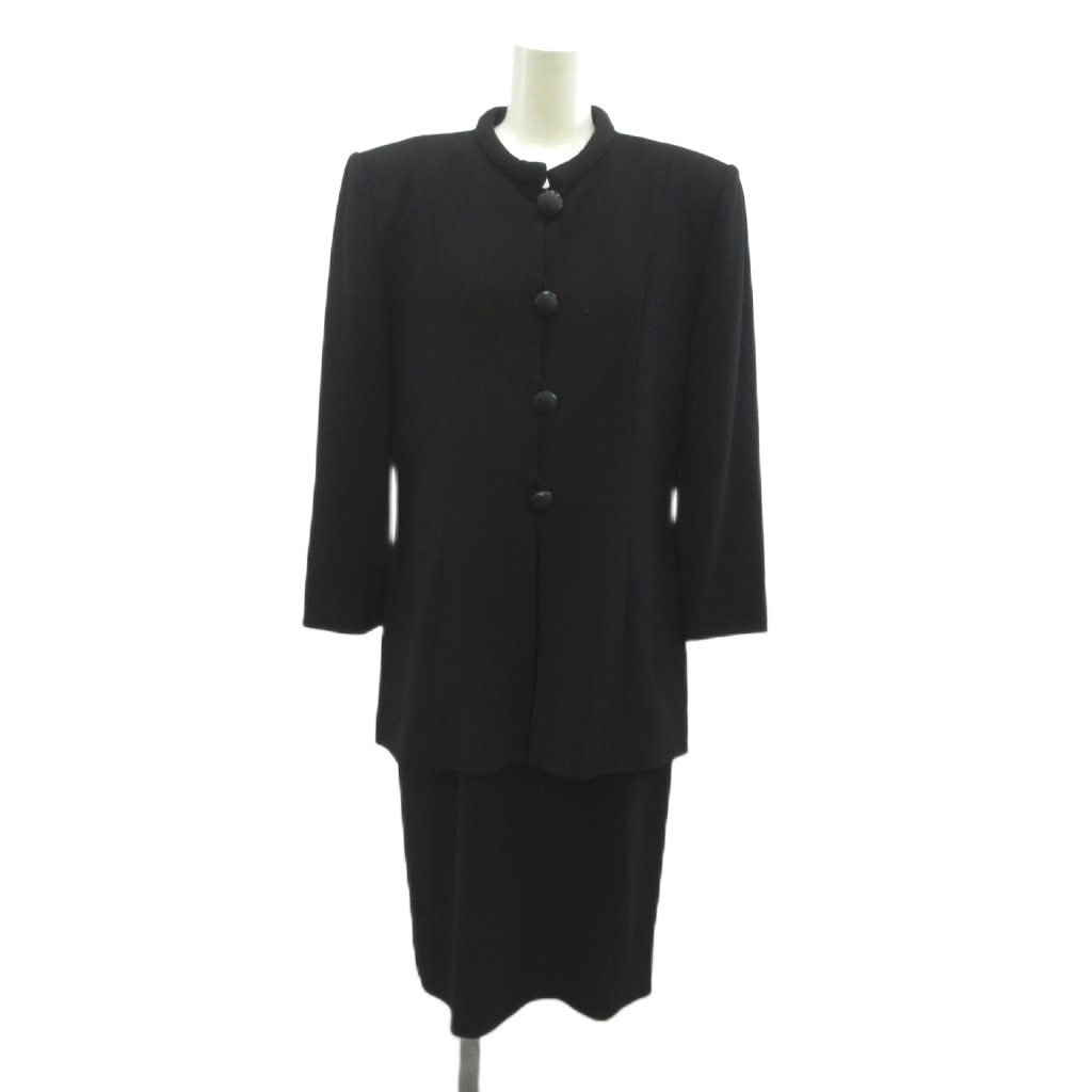 【中古】ジバンシィ GIVENCHY 衣装セットアップ 上衣 10 黒 黒いこと 無地 長袖 ひざ丈 /RN ■GY99 レディース 【ベクター 古着】 260417