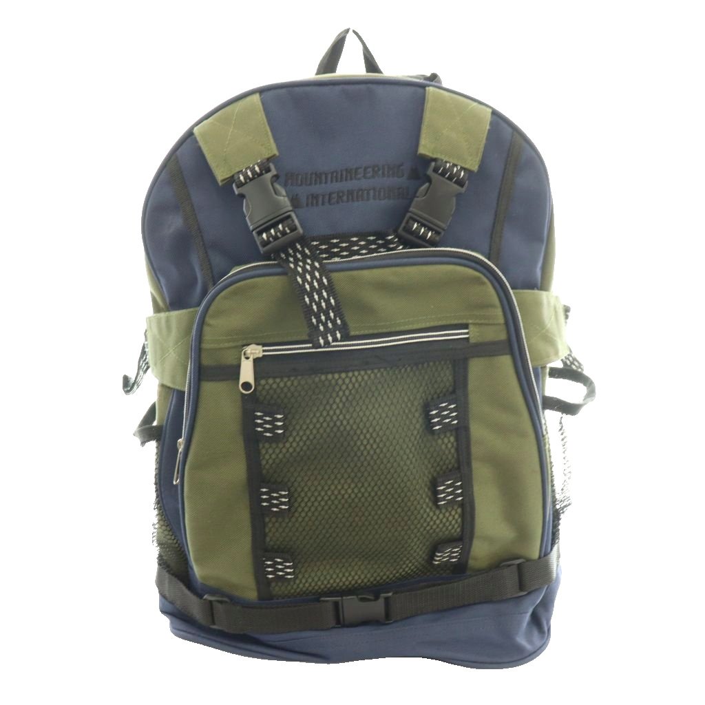 【中古】ホワイトマウンテニアリング White Mountaineering インターナショナル リュックサック バックパック ロゴ刺繍 カーキ 紺 ネイビー /SS ■OS ■GY18 メンズ 【ベクトル 古着】 260421｜ブランド古着の買取販売ベクトル