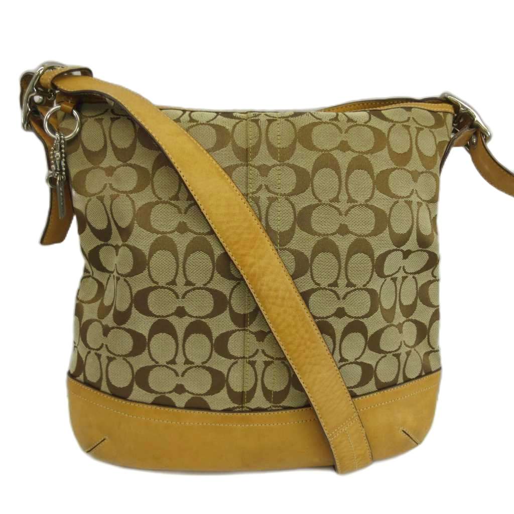 【中古】コーチ職 COACH ショルダーバッグ 帆布 なめし革 書き判 赤銅色 赤銅色 9349 /XZ ■GY18 レディース 【ベクター 古着】 260422
