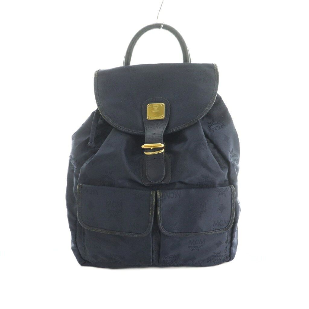 【中古】エムシーエム MCM リュックサック デイパック モノグラム柄 紺 /MI ■GY18 レディース 【ベクトル 古着】 260420｜ブランド古着の買取販売ベクトル
