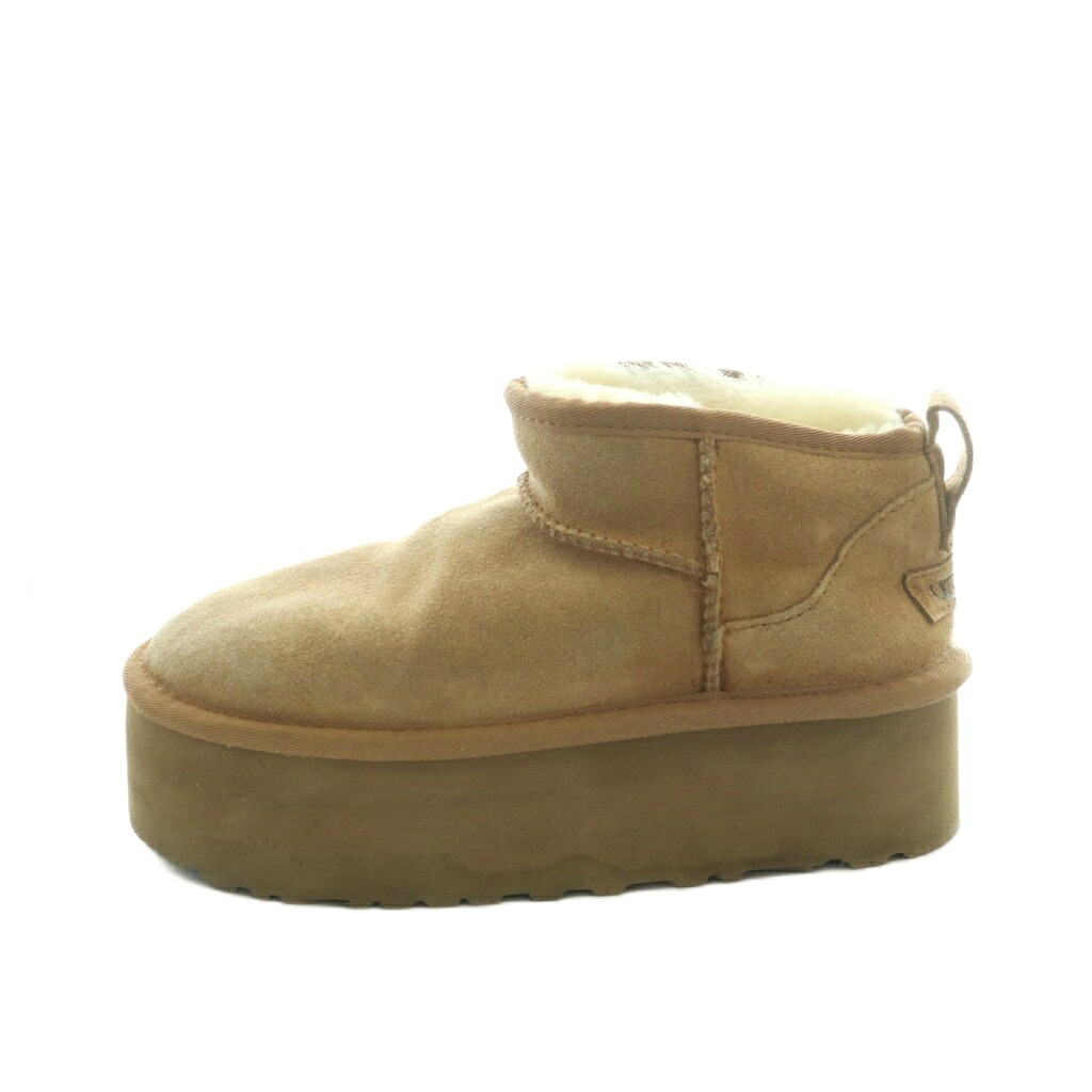 【中古】アグ オーストラリア連邦 UGG australia Classic Ultra Mini Platform  ムートンブーツ 遊撃手ブーツ US6 23.0珊 ベージュ 1135092 /MI ■GY12 レディース 【ベクター 古着】 260423