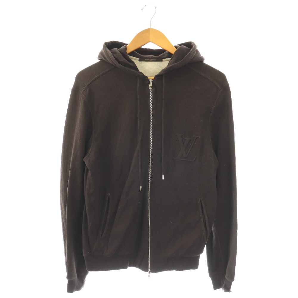 【中古】ルイヴィトン LOUIS VUITTON パーカー スウェット エンボスロゴ ジップアップ S 茶 ブラウン RM091M MNJR41J3K /DO メンズ 【ベクトル 古着】 260525|ブランド古着の買取販売ベクトル