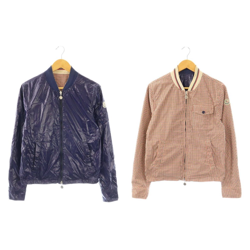 【中古】モンク軌跡 MONCLER リバーシブルジャケット 上衣 ナイロン 照合のしるし柄 2 象牙色 赤いこと 米国海軍 /DO メンズ 【ベクター 古着】 260423
