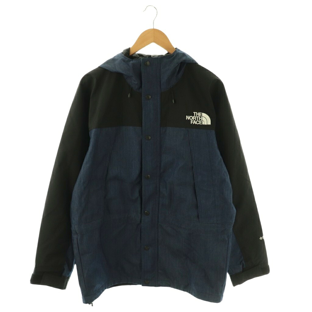 【中古】ザノースフェイス THE NORTH FACE お山 ライトデニムジャケット パーカー NP12032 ボンネット ナイロン ゴアテックス L 米国海軍 黒いこと /ES メンズ 【ベクター 古着】 260427