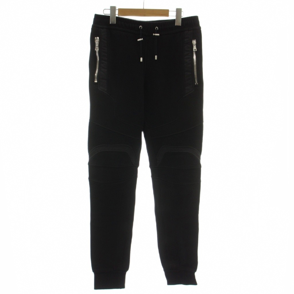 【中古】バルマン BALMAIN ジョガーパンツ スウェットパンツ M 黒 長ズボン ジップ ウエストゴム RH15271J928 /GG ■GY18 メンズ 【ベクトル 古着】 260421|ブランド古着の買取販売ベクトル