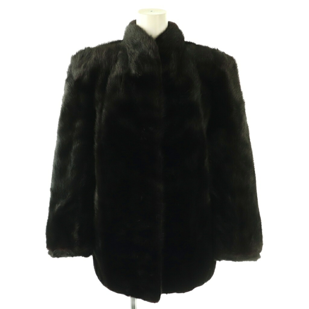 【中古】ノーブランド ファーコート ミンクファー ジャケット 毛皮 13 ダークブラウン ブラック /ES ■GY18 レディース 【ベクトル 古着】 260507｜ブランド古着の買取販売ベクトル