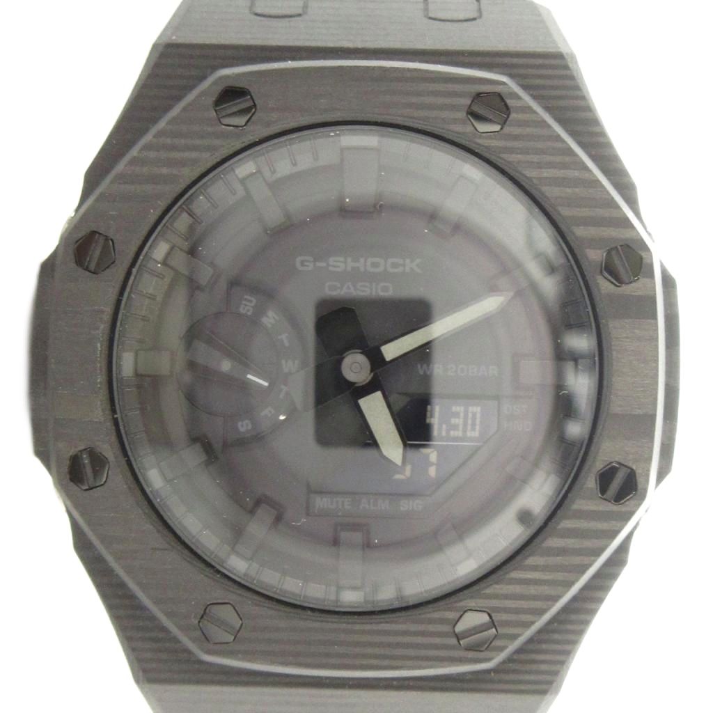 【中古】カシオジーショック CASIO G-SHOCK GA-2100 ウオッチ ご覧なさる 石英 暦付き添い人 黒文字盤 黒 黒いこと ■GY18 /MQ メンズ 【ベクター 古着】 260502