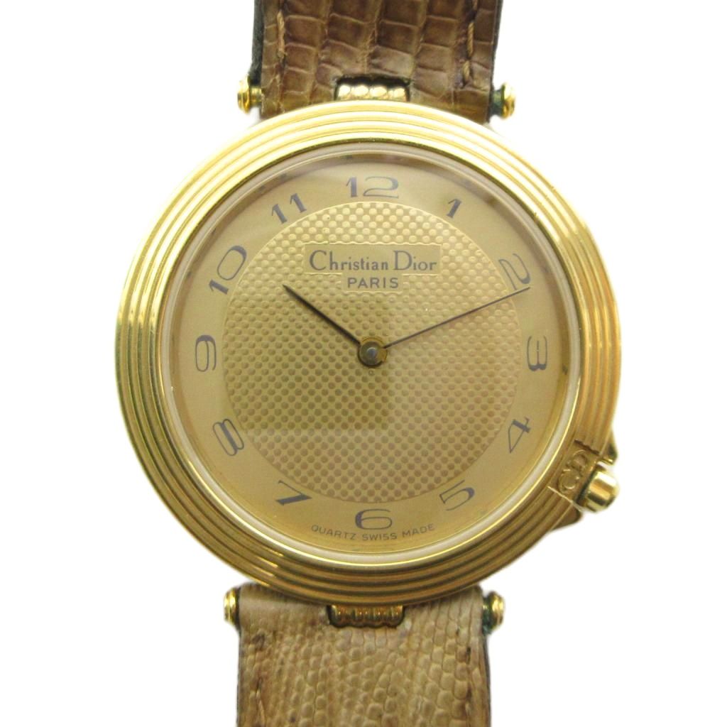 【中古】クリスチャンディオール Christian Dior 29.15.05 腕時計 ウォッチ クォーツ ロゴ レザーベルト ゴールド色 ■GY18 /MQ ■OH メンズ 【ベクトル 古着】 260711｜ブランド古着の買取販売ベクトル 12,506円
