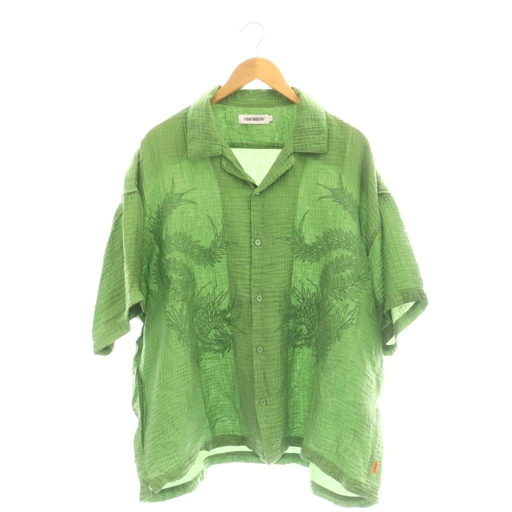 【中古】タイトブース TIGHTBOOTH TBPR PHOENIX ALOHA アロハシャツ L 黄緑 /MI ■GY01 メンズ 【ベクター 古着】 260428