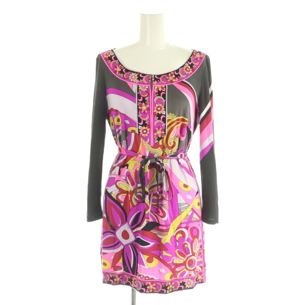 【中古】エミリオプッチ EMILIO PUCCI ワンピース ミニ シルク 花柄 I42 ピンク マルチカラー 66RM41 /MI ■GY18 レディース 【ベクトル 古着】 260428｜ブランド古着の買取販売ベクトル