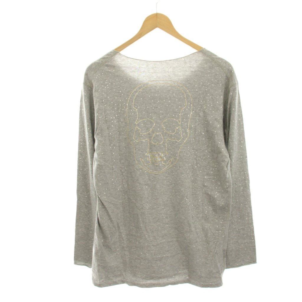 【中古】ルシアンペラフィネ LUCIEN PELLAT-FINET ティーシャツ カットソー 長袖 うしろ側スカル 水玉 一点柄 カットオフ M 薄墨色 /HN ■GY18 メンズ 【ベクター 古着】 260425 Tシャツ・カットソー-トップス-メンズファッション