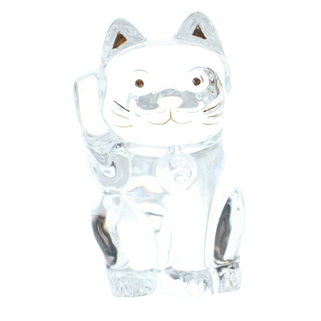 【中古】バカラ Baccarat 招き猫 まねき猫 ラッキーキャット 飾りつけ 室内装飾小物 硝子 せつ然たる /MW ■GY18 余分の物 【ベクター 古着】 260429