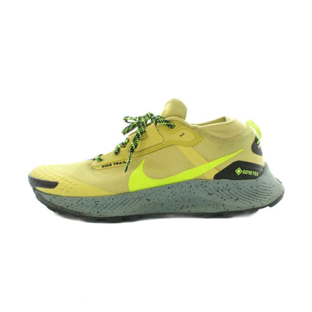 【中古】ナイキ NIKE PEGASUS TRAIL 3 GORE TEX スニーカー アウトドアシューズ 駈けっくらシューズ 26.5珊 セロリ 雄捩子 黒いこと ダスティーセージ 黄味がかった ロゴタイプ刷り上げる 斑点模様飾りつけ /RI ■os ■GY35 メンズ 【ベクター 古着】 260507