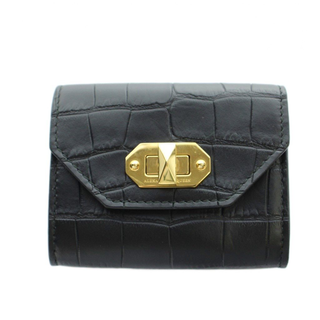 【中古】アレキサンダーマックイーン ALEXANDER MCQUEEN 小銭入れ コインケース レザー ゴールド金具 黒 ブラック ■GY11 /MQ レディース 【ベクトル 古着】 260507｜ブランド古着の買取販売ベクトル