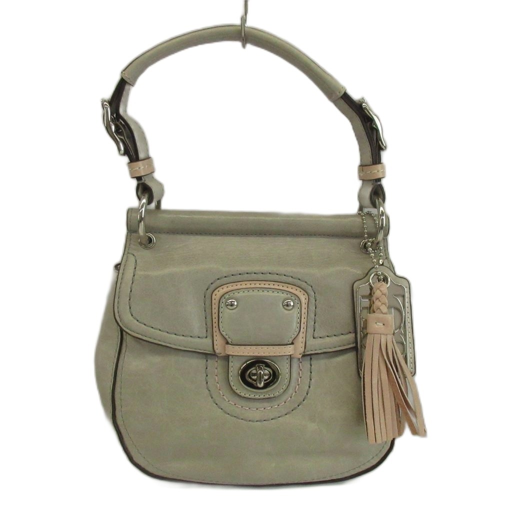 【中古】コーチ職 COACH ハンドバック 肩部 2WAY なめし革 曲がること鍵を掛ける タッセル 薄墨色 19036 /XZ ■GY11 レディース 【ベクター 古着】 260519