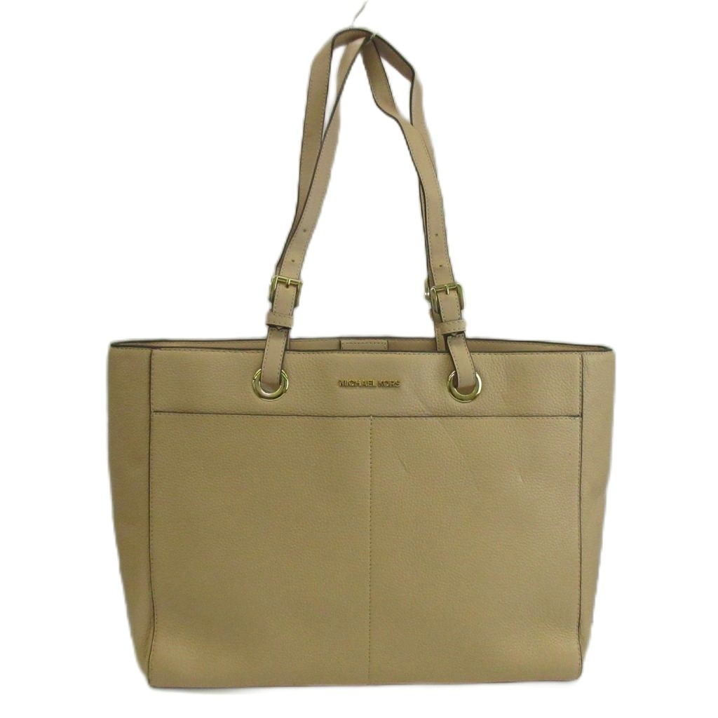 【中古】マイケル教科課程 MICHAEL KORS トートバッグ 一肩先 なめし革 ロゴタイプ ゴールド金具 サクラ色ベージュ 35S1GTVT7L /XZ ■GY18 レディース 【ベクター 古着】 260517