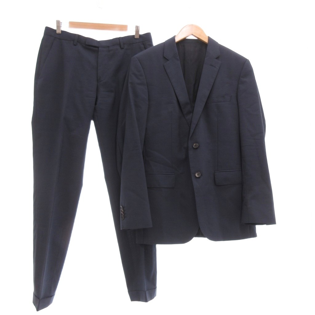 【中古】ヒューゴボス HUGO BOSS 美品 Super 100 スーツ セットアップ 48 ネイビー テーラードジャケット パンツ スラックス パンツ /MG ■GY18 メンズ 【ベクトル 古着】 260521｜ブランド古着の買取販売ベクトル