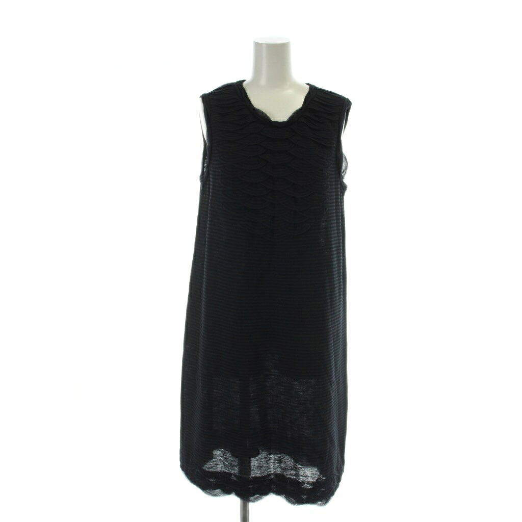 【中古】シャネル CHANEL P41420K03035 ノースリーブ衣裳 間借り人 フラウンス ココボタン 40 M 黒 黒いこと 紺 米国海軍 ■GY69 /MQ レディース 【ベクター 古着】 260507