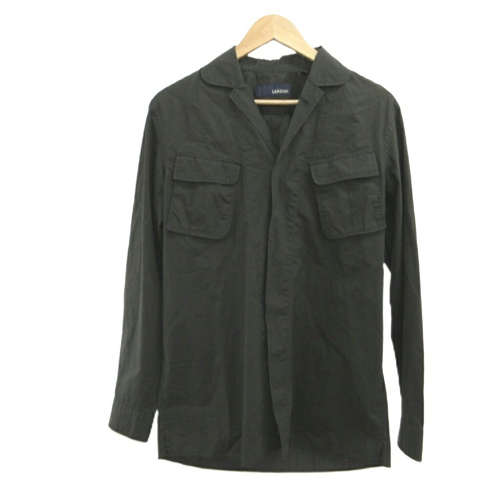 【中古】ラルディーニ LARDINI プルオーバー S 黒 黒いこと 長袖 開襟 下げ翼衣嚢 /NP ■GY69 メンズ 【ベクター 古着】 260519
