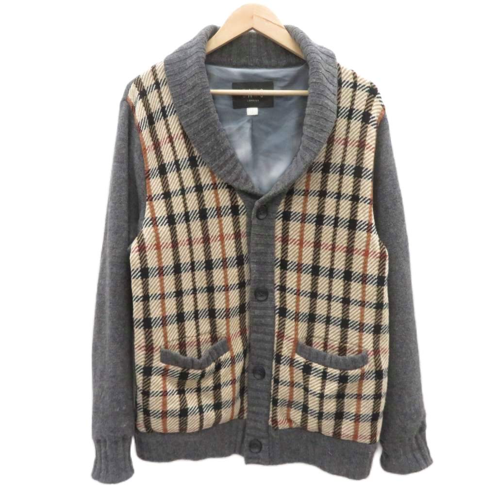 【中古】ダックス DAKS 編み物ジレー 肩かけ色つや M マルチ色つや 濃灰色薄墨色 照合のしるし柄 /HO41 ■GY44 メンズ 【ベクター 古着】 260521