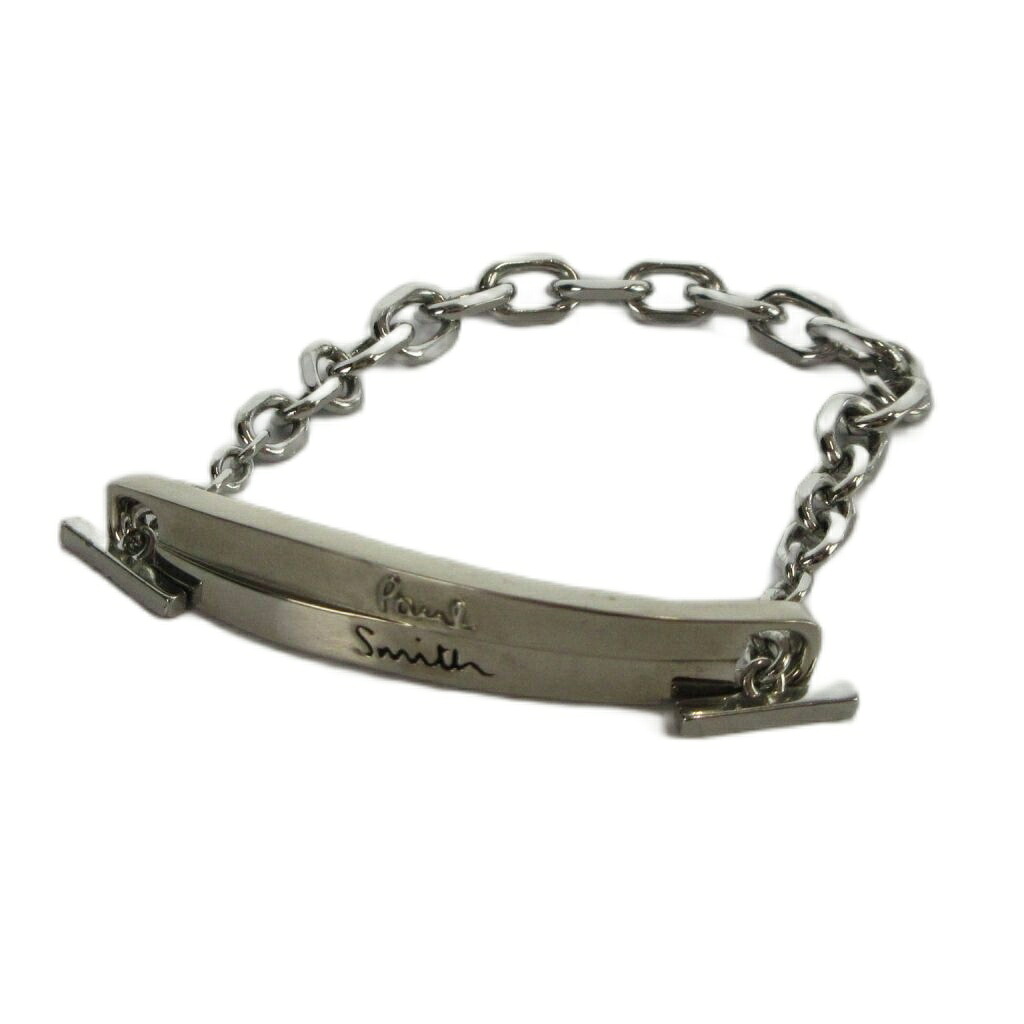 【中古】極点スミス PAUL SMITH 腕輪 佩び物 ダブルリングモチーフ マンテルチェーン しろがね色色 ■GY18 /MQ メンズ 【ベクター 古着】 260520