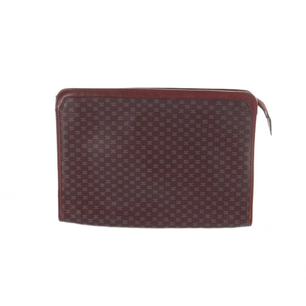 【中古】セリーヌ CELINE クラッチペダル御徒面子 2塁手御徒面子 なめし革 トリオンフ柄 赤 赤いこと ■GY18 /MQ ■OH レディース 【ベクター 古着】 260512