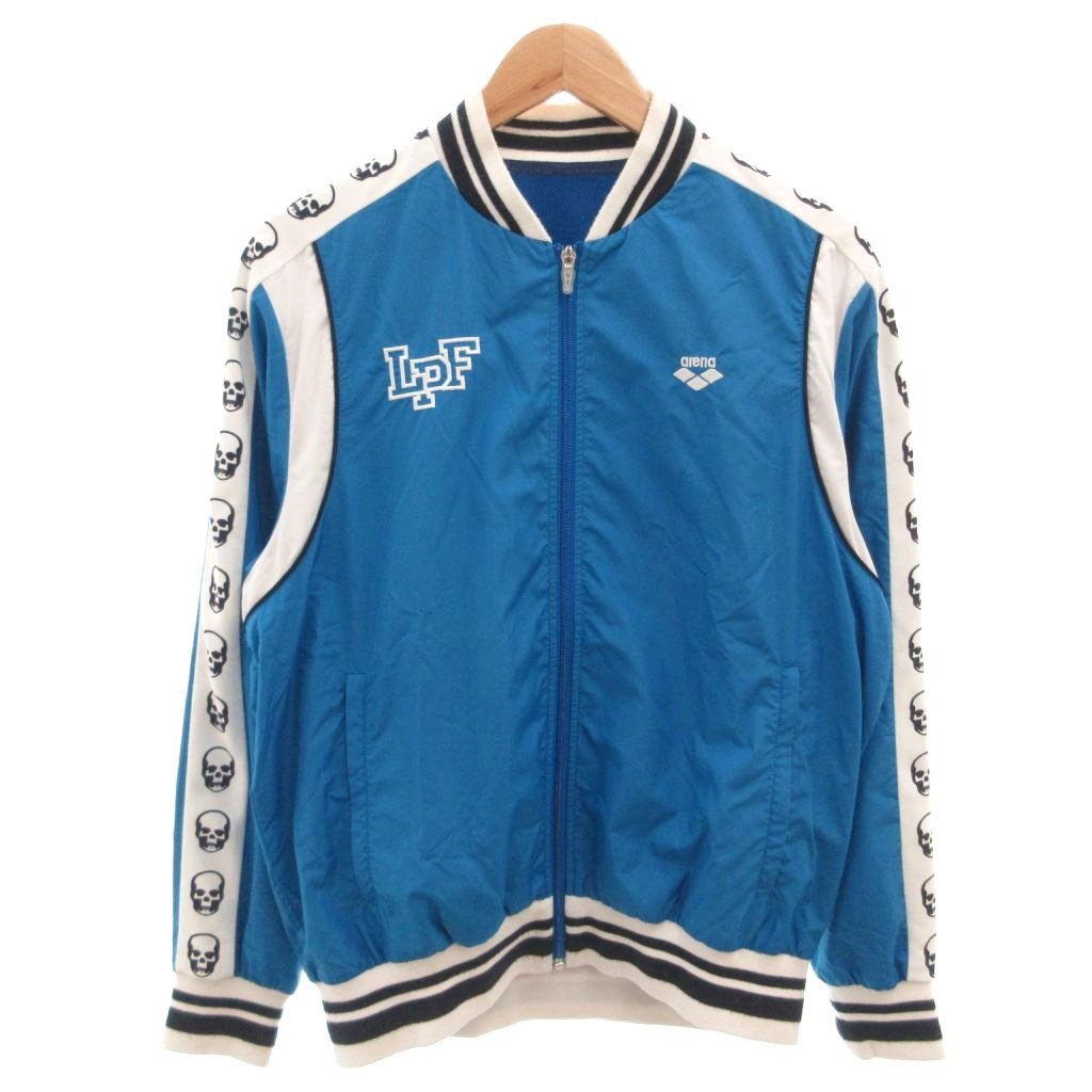【中古】ルシアンペラフィネ LUCIEN PELLAT-FINET 前掛け 上衣 貨物自動車上衣 スカル 刷り上げる ジップアップ 刺しゅう S 水色 点火装置青色 /FF メンズ 【ベクター 古着】 260520