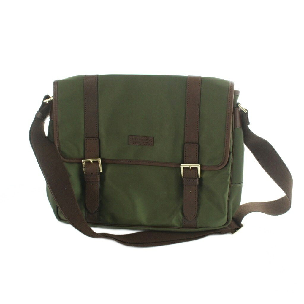 【中古】未使用品 バーバリーブラックレーベル BURBERRY BLACK LABEL ショルダーバッグ タグ付き 斜めがけ ナイロン レザー ロゴ カーキ ■GY18 /MQ メンズ 【ベクトル 古着】 260514|ブランド古着の買取販売ベクトル
