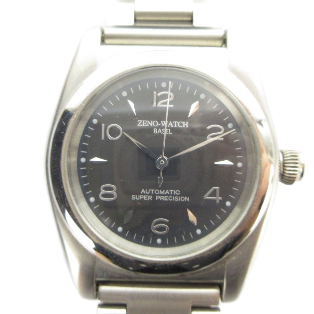 【中古】zeno watch basel ゼノウォッチ 腕時計 ウォッチ 自動巻き 黒文字盤 シルバー色 ■GY18 /MQ メンズ 【ベクトル 古着】 260516|ブランド古着の買取販売ベクトル