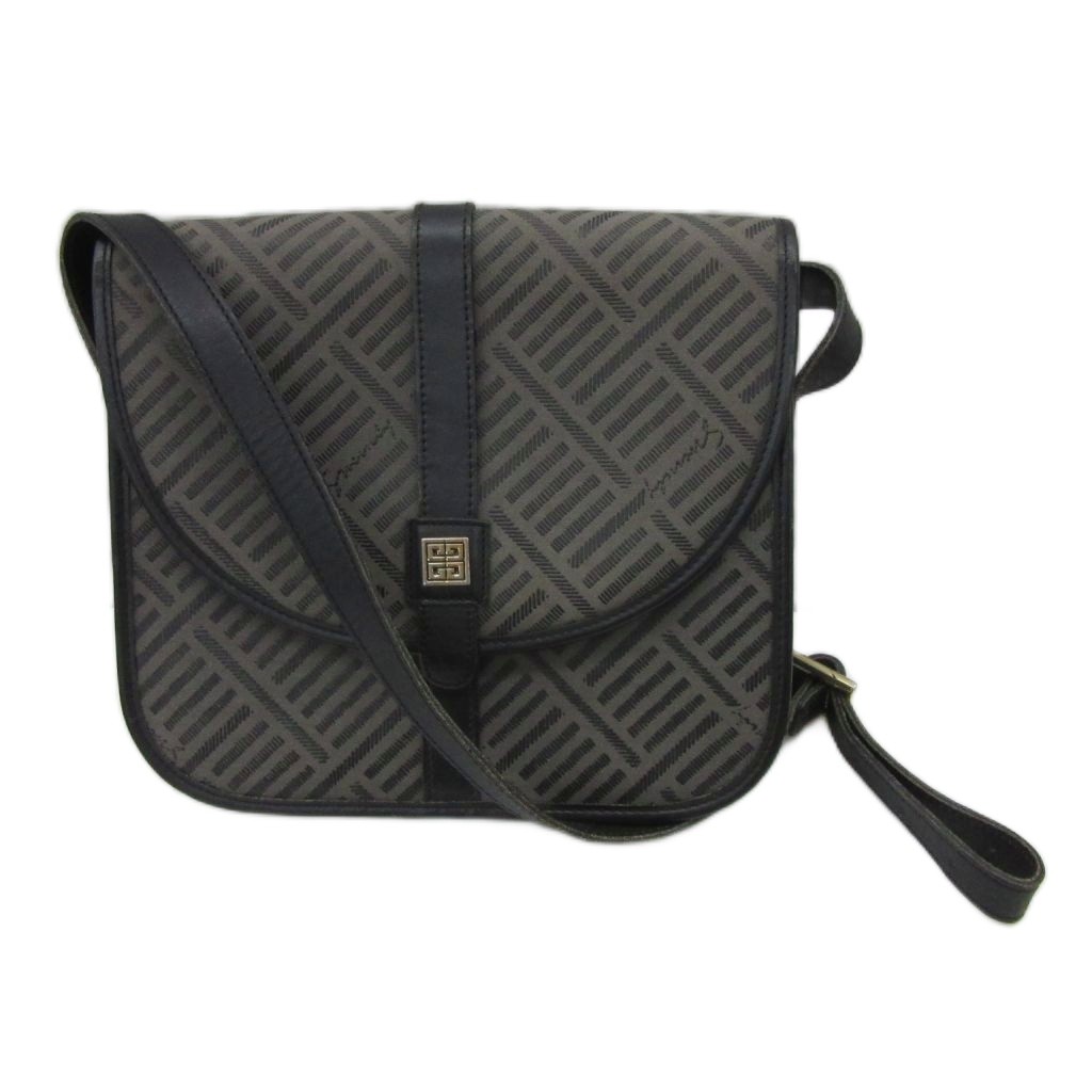【中古】ジバンシィ GIVENCHY ショルダーバッグ 曲がったがけ 飛脚屋御徒面子 帆布 なめし革 黒 黒いこと 4Gロゴタイプ 総柄 /YS11 ■GY18 レディース 【ベクター 古着】 260521