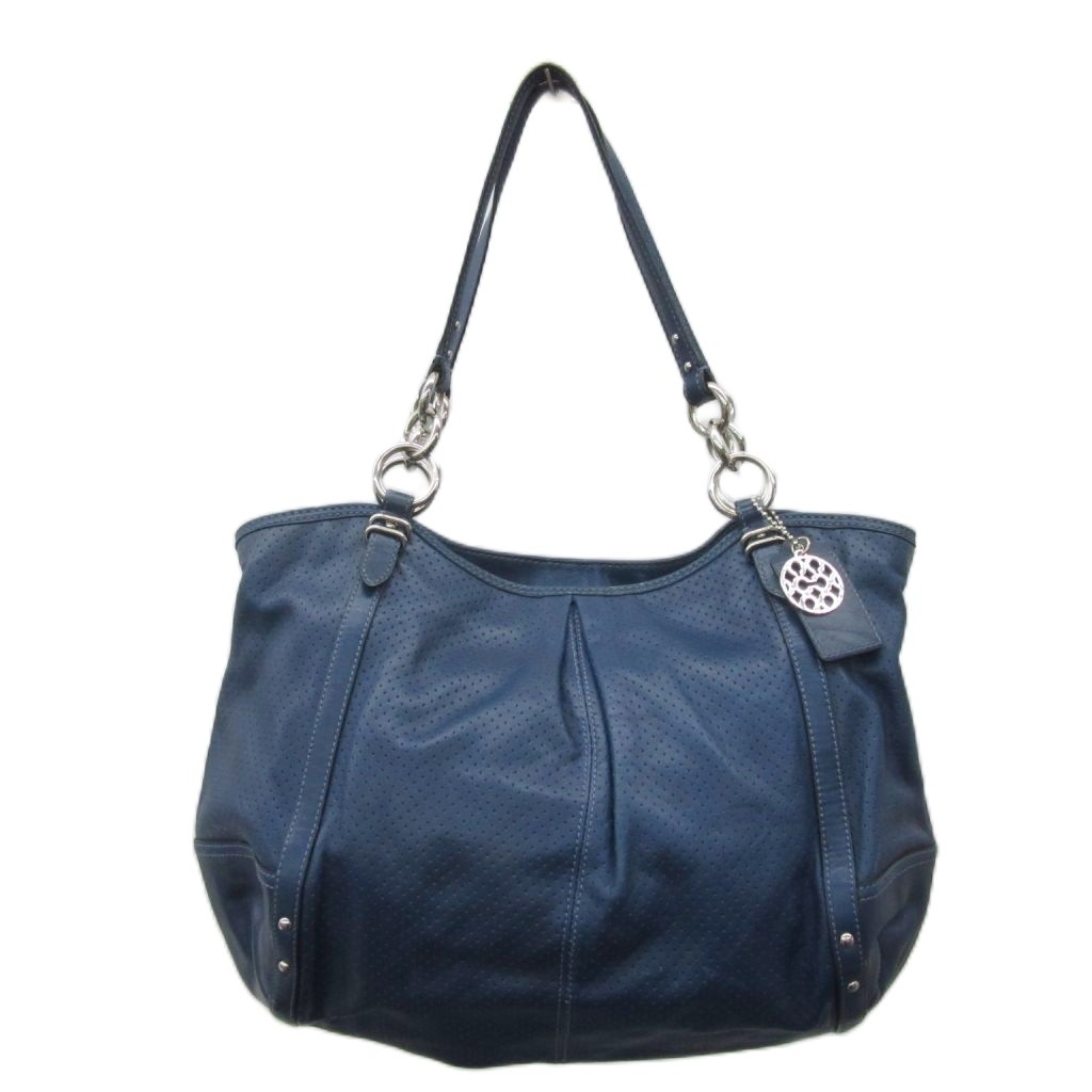 【中古】コーチ職 COACH トートバッグ ハンドバック なめし革 青 青色 パンチング ロゴタイプ惹きつける付き添い人 16227 /YS8 ■GY11 レディース 【ベクター 古着】 260521