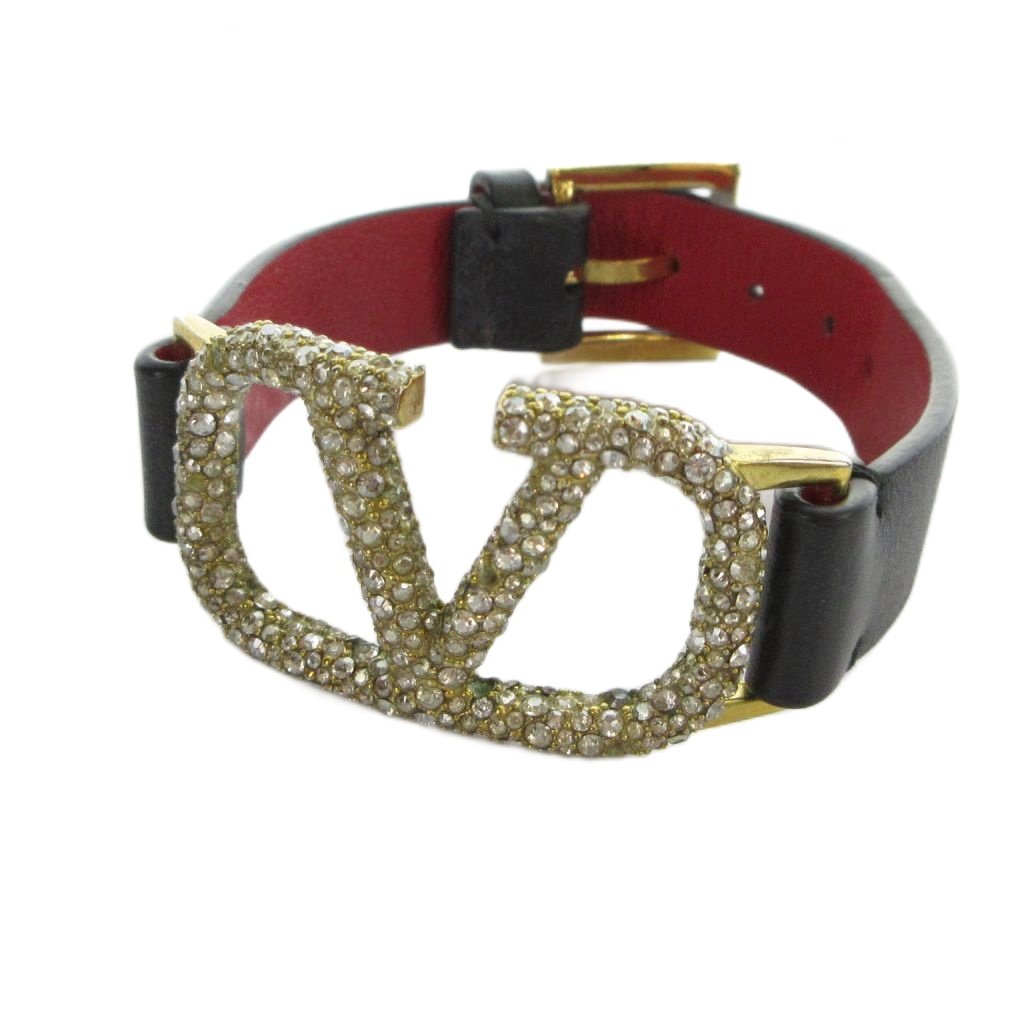 【中古】ヴァレンティノ ガラヴァーニ VALENTINO GARAVANI バングル ブレスレット アクセサリー ロゴ レザー 黒 ブラック ■GY18 /MQ レディース 【ベクトル 古着】 260516｜ブランド古着の買取販売ベクトル