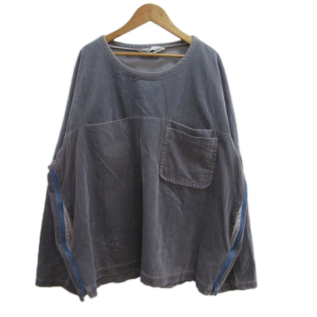 【中古】サンシー SUNSEA ティーシャツ ティーシャツ 3 薄墨色 コール天 長袖 サイドジップ /PP ■GY03 メンズ 【ベクター 古着】 260522