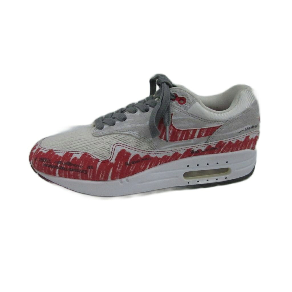 【中古】ナイキ NIKE Air Max 1 Tinker Hatfield Sketch スニーカー 25.5珊 白 白いこと 赤 赤いこと CJ4286-101 /SM22 ■GY03 メンズ 【ベクター 古着】 260520