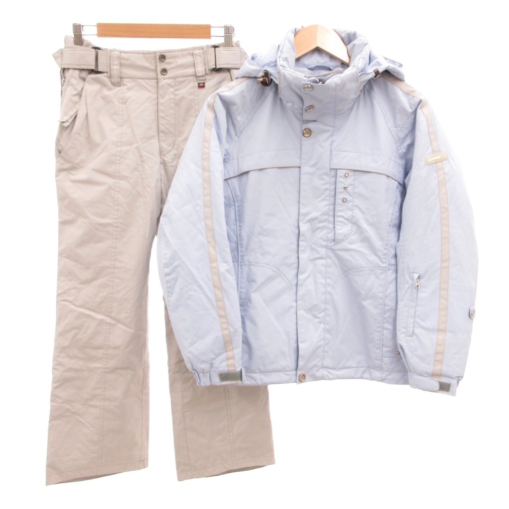 【中古】デサント DESCENTE スキーの板お召しもの セットアップ 上下仕掛ける 上衣 ズボン下 7 点火装置青色 薄墨色 /JS ■GY03 メンズ 【ベクター 古着】 260601