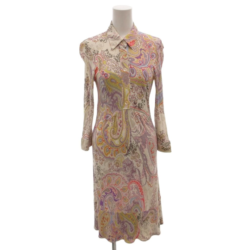 【中古】エトロ ETRO ワンピース ロング 長袖 レーヨン 花柄 総柄 42 マルチカラー /FF ■GY11 レディース 【ベクトル 古着】 260520|ブランド古着の買取販売ベクトル